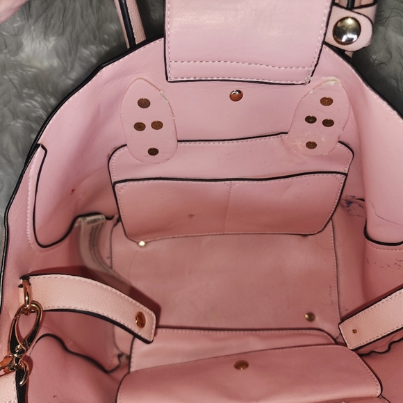 Vintage Pink Vegan Leather Handbag - Picture 2 of 7